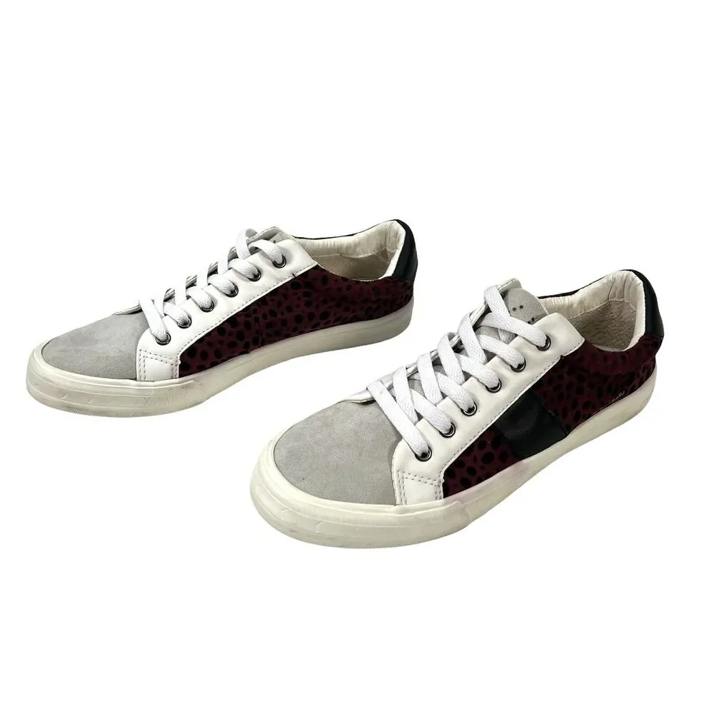 Vintage Havana Dina Wine Maroon Leopard Print Womans Size 10 Shoes Sneakers